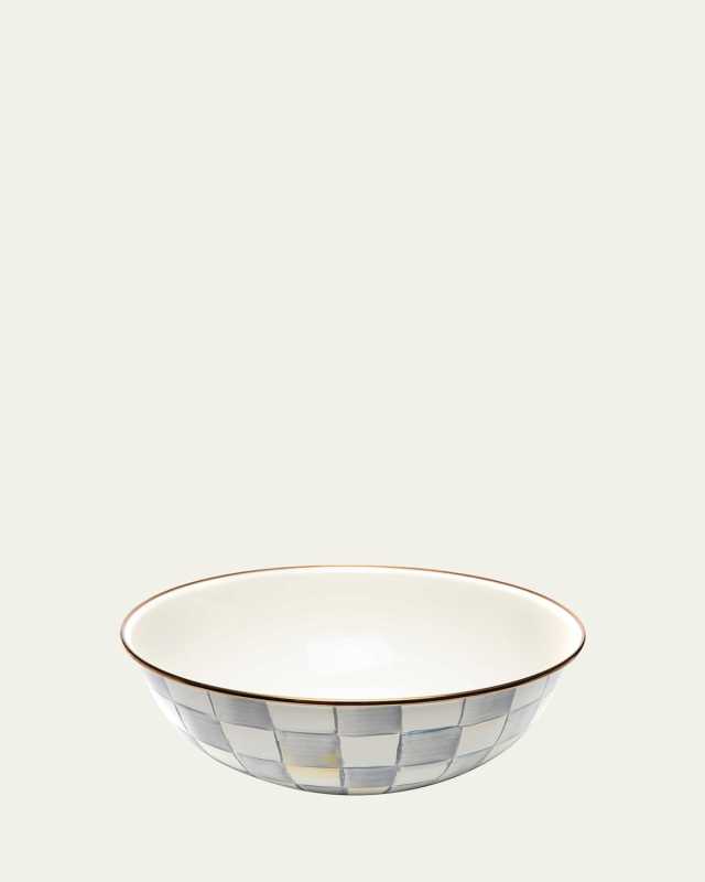Sterling Check Enamel Everyday Bowl, Extra Large